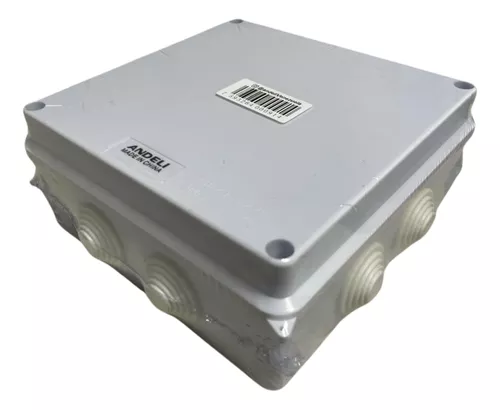 CAJA DE DERIVACION PLASTICA 150X150X70mm (5,9X5,9X2,7") PREPONCHADO IP65 COLOR BLANCO ANDELI