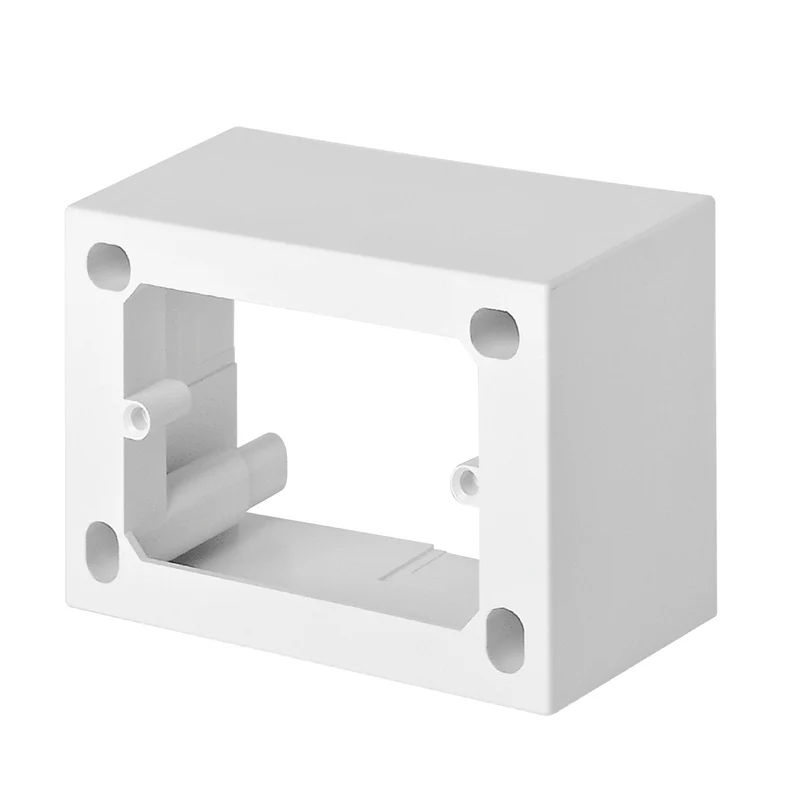 CAJETIN PLASTICO RECTANGULAR SUPERFICIAL 4X2" DECORATIVO  3 MODULOS - 43,5MM BLANCA PVC 