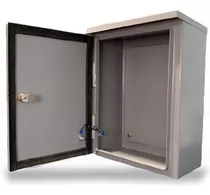 CAJA DE CONTROL 500X400X200mm NEMA 3R USO EXTERIOR C/PUERTA Y CERRADURA DOBLE FONDO PINTURA ELECTROSTATICA GRIS