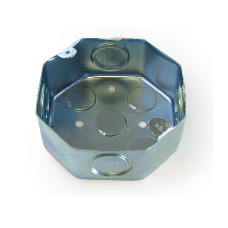 CAJETIN METALICO OCTOGONAL 4" EMT SALIDA COMBINADA 1/2" - 3/4"