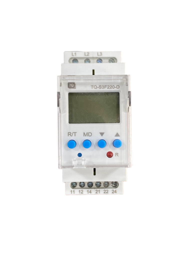 SUPERVISOR DE VOLTAJE TRIFASICO MULTIVOLTAJE DIGITAL (220-240-440-460V) RECONEXION 0,3 a 300 seg DPDT