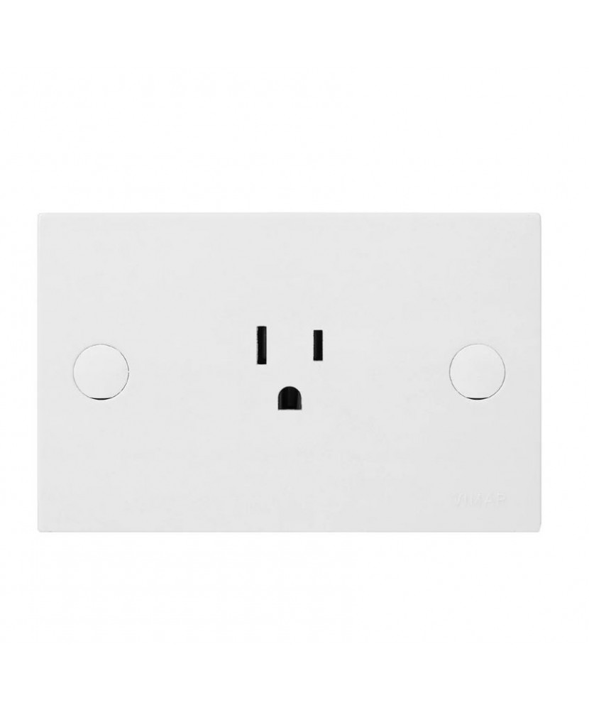 TOMACORRIENTE SENCILLO VIMAR ESTANDAR AMERICANO 2P+T 15A 120V
