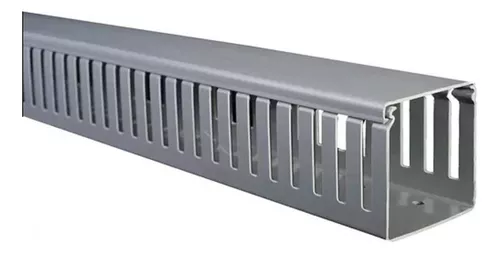 CANALETA RANURADA 25X25mm x 2m C/TAPA PVC  GRIS
