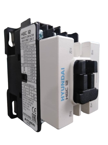 CONTACTOR 3P 12 A AC-3 690 Vca BOBINA 220 Vca 1N+1NC HGC1211NSA22 HYUNDAI