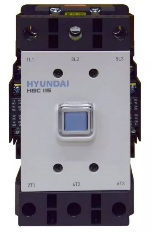 CONTACTOR 3P 130 A AC-3 690 Vca BOBINA 100-240 Vca 50/60 Hz. 110-220 Vcc 2NO+2NC HGC22522NSF220 HYUNDAI