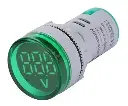 LUZ PILOTO LED 20-500V AC VERDE C/INDICADOR DE VOLTAJE 22VM REDONDA