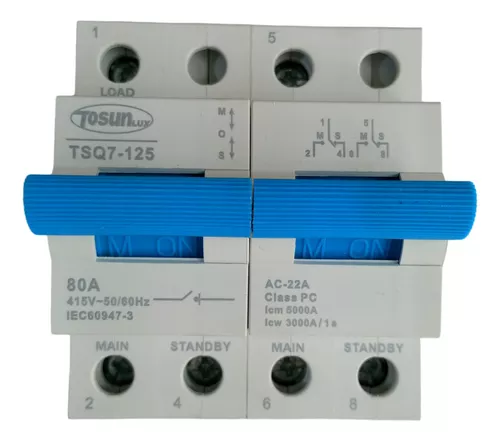 TRANSFERENCIA CONMUTADOR 2X80 AMP MARCA TOSUN