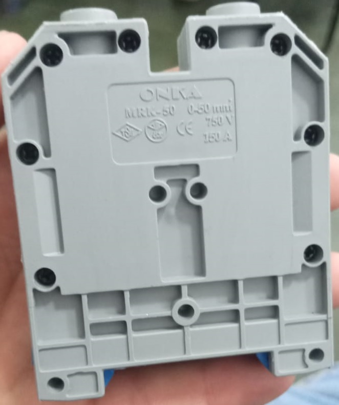 BORNERA  50mm ATORNILLABLE RIEL DIN P/CABLE #2-1/0AWG 750V/150A