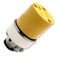 TOMACORRIENTE HEMBRA AEREO PLASTICO-METALICO AMARILLO 2P+T 15 A 110-130 Vca TOM-04 FERMETAL