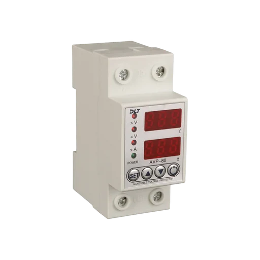 PROTECTOR DE VOLTAJE/CORRIENTE ELECTRONICO INTEGRAL 220V 63A AJUSTABLE P/RIEL DIN 2P