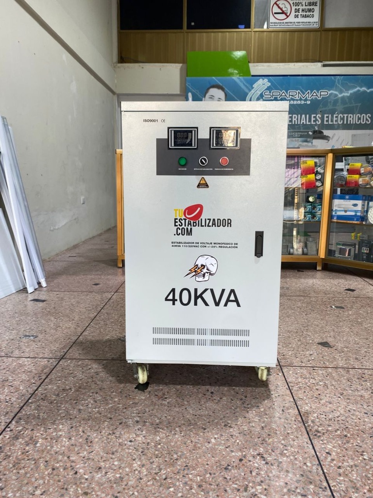 ESTABILIZADOR DE VOLTAJE MONOFASICO DE 40 KVA 110/220 VAC CON +/- 25% REGULACION 
