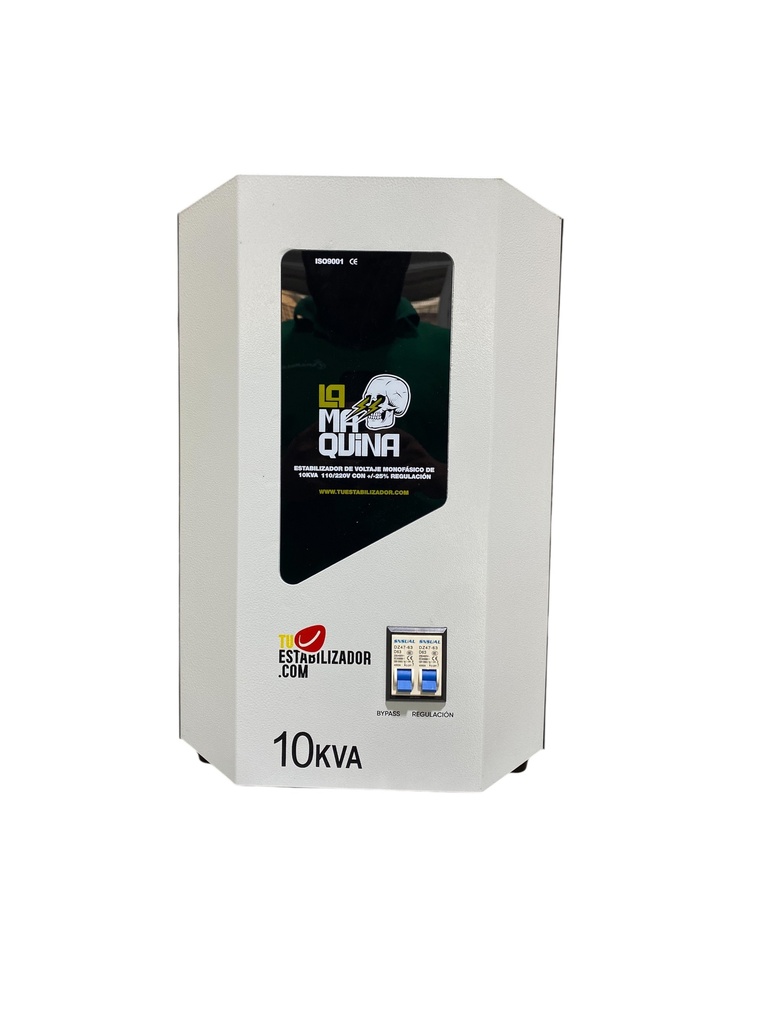 ESTABILIZADOR DE VOLTAJE MONOFASICO DE 10 KVA 110/220 VAC CON +/- 25% REGULACION 