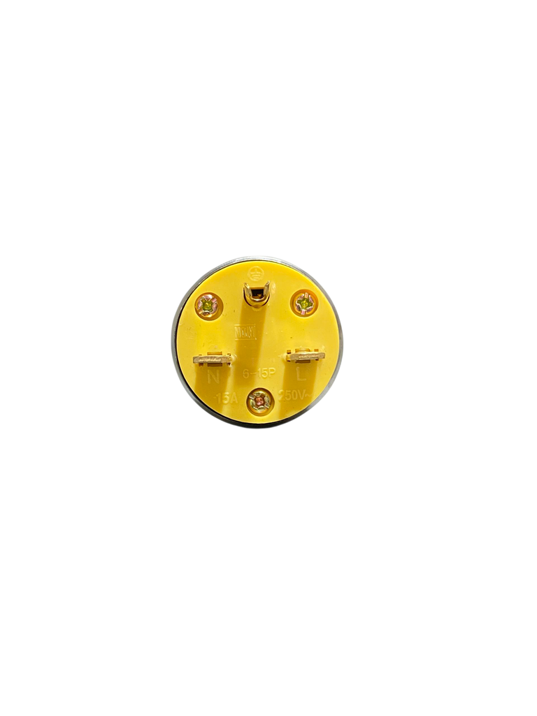 ENCHUFE MACHO METALICO 2P+T 220V 15A TIPO CHINO 