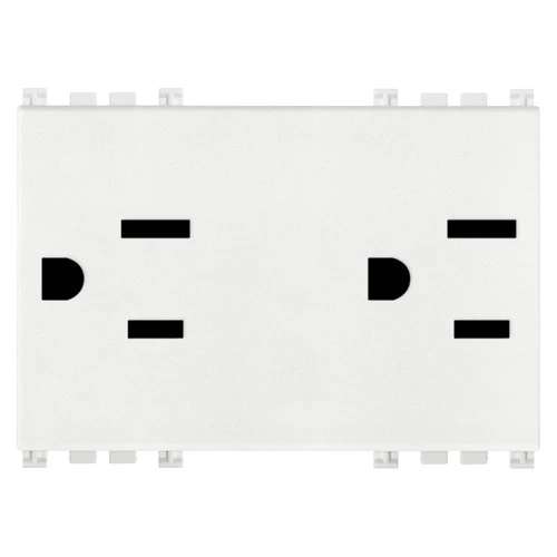 TOMACORRIENTE DOBLE 2P+T 15 A 127 V USA BLANCO 19246.B LINEA