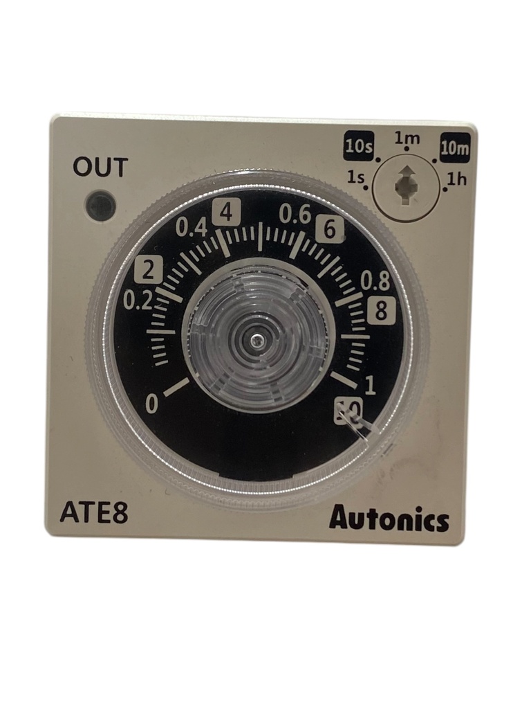 TEMPORIZADOR ANALOGICO 8 PINES/ ON DELAY/ 0.1-1 SEG/ 1-10 MIN/ 1 HORAS/ SAL: SPDT + A INSTANTANEO/ ALIMENT: 110V-220V AC/ 24-240V