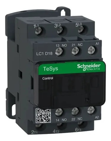 CONTACTOR 18 AMP BOBINA 220V SCHNEIDER ELECTRIC COLOR NEGRO