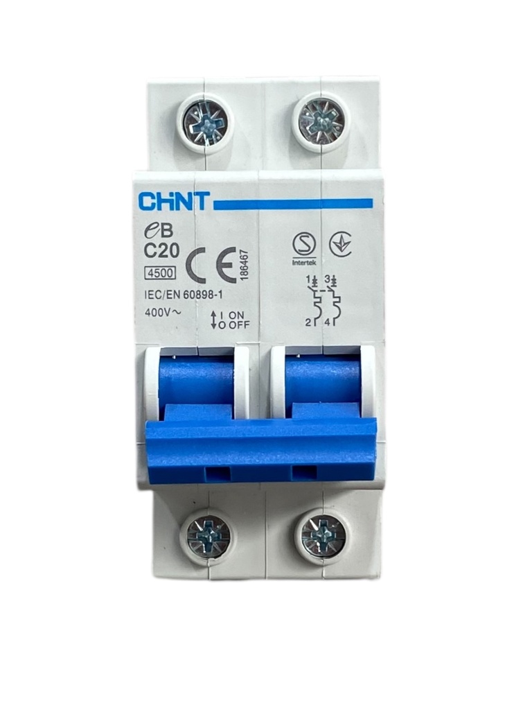 MINI BREAKER 2X20A 4.5KACC CURVA C 110/400V 50/60HZ