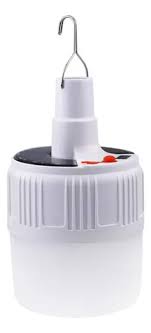 BOMBILLO LED 50W RECARGABLE E27 C/USB Y PANEL SOLAR