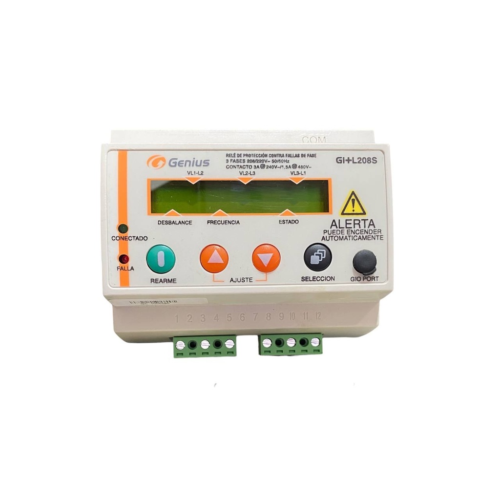 RELE DE PROTECCION CONTRA FALLAS DE FASE LINEA A LINEA PANTALLA DIGITAL
