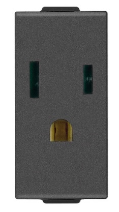 TOMA 2P+T 15 A USA+SASO CARBON MATT LINEA NEVE 09245.CM VIMAR