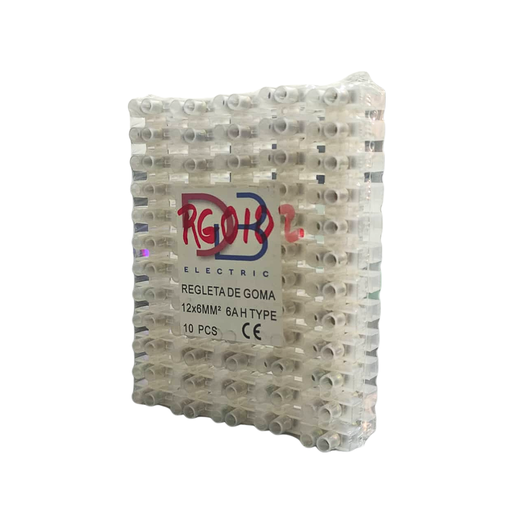 [RG0102] BORNERA DE GOMA O REGLETA DE DISTRIBUCION 6A 12X6mm² 