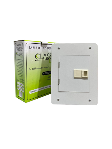 [TFM-13] TABLERO RESIDENCIAL 4 CIRCUITOS EMPOTRABLE PREPONCHADA CON TAPA/PUERTA PINTURA ELECTROSTATICA GRIS 125 A 240 Vca