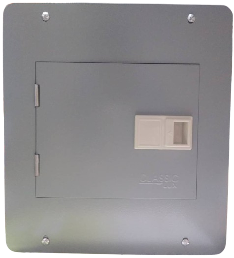 [TFM-15] TABLERO RESIDENCIAL 8 CIRCUITOS (2F+N+T) EMPOTRABLE PREPONCHADA CON TAPA/PUERTA PINTURA ELECTROSTATICA GRIS 125A 240V