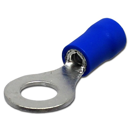[RV2-6] TERMINAL ANILLO AZUL P/CABLE 14-16AWG OJAL 1/4" 6.5MM