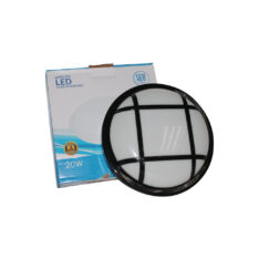 [WR-REJ-N 90-265V] VAPOLETA REDONDA LED 20W REJILLA NEGRA IP65 6500K