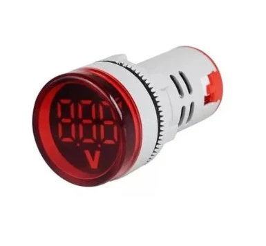 [AD101-22VM-R] LUZ PILOTO LED 20-500V ROJO C/INDICADOR DE VOLTAJE AC 22VM REDONDA