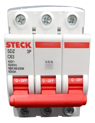 [SDZD63C63] MINI BREAKER 3X63A 6KACC CURVA C 230/400V 50/60HZ