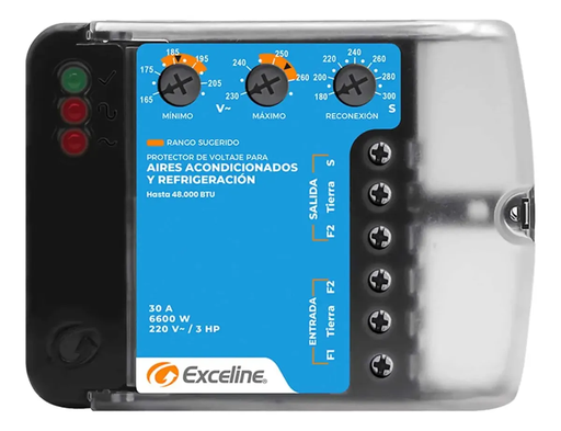 [GSM-R220B/3] PROTECTOR DE VOLTAJE 220V BORNERA AIRES ACONDICIONADOS Y REFRIGERACION HASTA 48.000 BTU 220V ALTA CARGA 