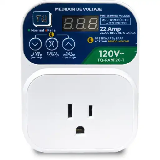 [TQ-PAM120-1] PROTECTOR DE VOLTAJE MULTIPROPOSITO ENCHUFABLE 120V 22AMP 24.000 BTU ALTA CARGA 