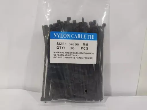 [TIRRA-N-3X100] AMARRE-TIRRAP DE NYLON NEGRO 3X100MM (100 UNIDADES)