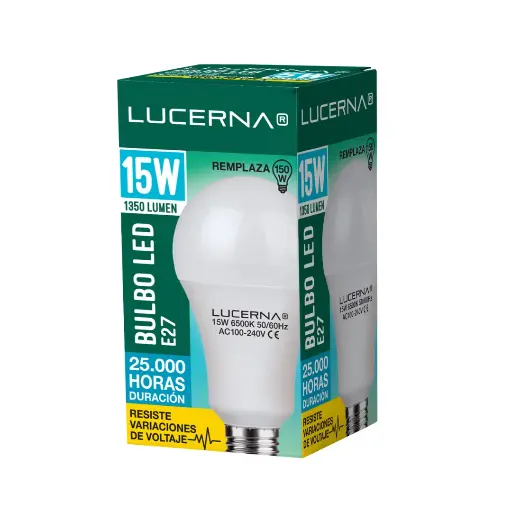 [15WA606K] BOMBILLO LED 15W 1.350LM 6.500°K IP20 100-275V  E27