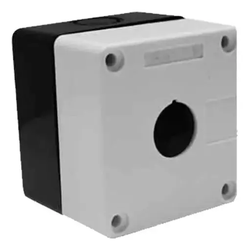 [CAJ0101] CAJA BOTONERA 1 HUECO x Ø22 mm PLASTICA BLANCA  TIPO HAL-B01