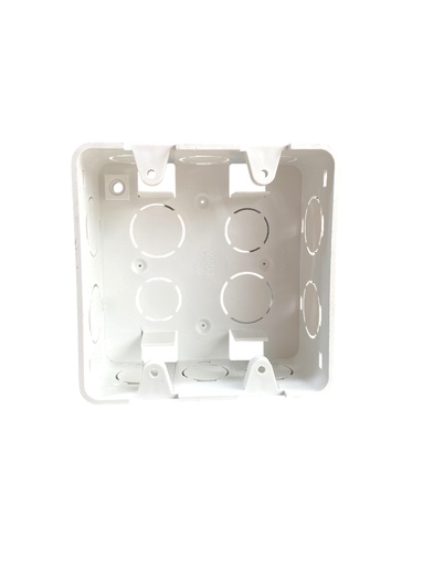 [V71956] CAJETIN PLASTICO CUADRADO 4X4" PVC SALIDA COMBINADA 1/2"- 3/4"