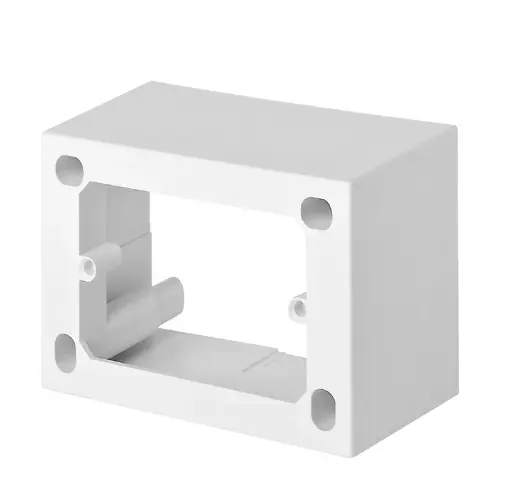 [09975.01] CAJETIN PLASTICO RECTANGULAR SUPERFICIAL 4X2" DECORATIVO  3 MODULOS - 43,5MM BLANCA PVC 