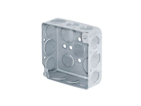 [C4x4METCOMB] CAJETIN METALICO CUADRADO 4X4" SALIDA COMBINADA 1/2" - 3/4"