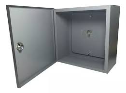 [450002] CAJA DE CONTROL 400X300X150mm NEMA 1 USO INTERIOR C/PUERTA Y CERRADURA DOBLE FONDO PINTURA ELECTROSTATICA GRIS