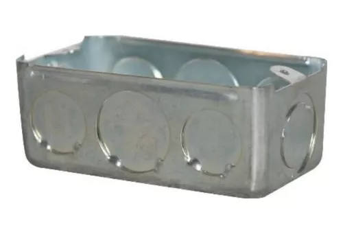 [CME-25] CAJETIN METALICO RECTANGULAR 4X2" SALIDA COMBINADA 1/2"-3/4"
