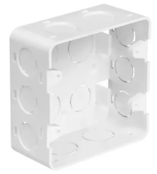 [PVC-4X4COMB] CAJETIN PLASTICO CUADRADO 4x4" PVC SALIDA COMBINADA 1/2"- 3/4"