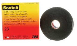 [SCOTCH23] TEIPE DE GOMA 3/4 in x 30 Scotch 23 ft 3M™  (9,15 mts.) Negro
