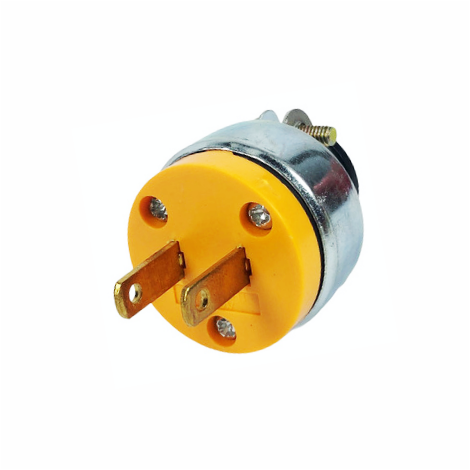 [EET-03] ENCHUFE METALICO 2P SIN TIERRA 110V AMARILLO