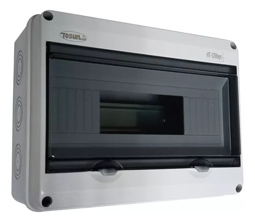 [HT-12] TABLERO DE DISTRIBUCION PLASTICO 12 CIRCUITOS SUPERFICIAL INTEMPERIE RIEL DIN