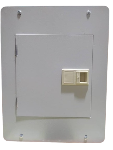 [TFM-20] TABLERO RESIDENCIAL 12 CIRCUITOS MONOFASICO EMPOTRABLE PREPONCHADA C/PUERTA Y PINTURA ELECTROSTATICA GRIS 125A 