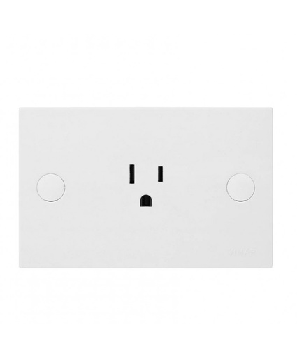 [06024] TOMACORRIENTE SENCILLO VIMAR ESTANDAR AMERICANO 2P+T 15A 120V