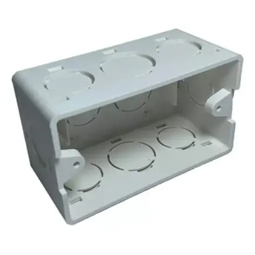 [PVC-0151] CAJETIN PLASTICO RECTANGULAR  4X2" PVC CONDUIT ELECTRICIDAD GENERICO