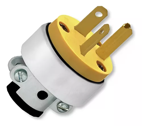 [LD-669] ENCHUFE MACHO METALICO 2P+T 125V 15A AMARILLO LD-669 ILUM-VEN