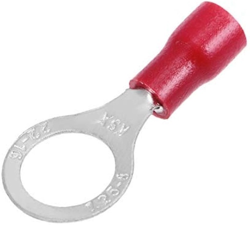 [RV1-25-8] TERMINAL ANILLO ROJO P/CABLE 22-16AWG OJAL 5/16" 8MM